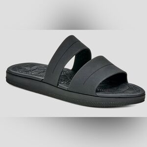 Sanuk Funshine 2 Strap Black Slide Sandals Water Friendly Size 10 never worn New